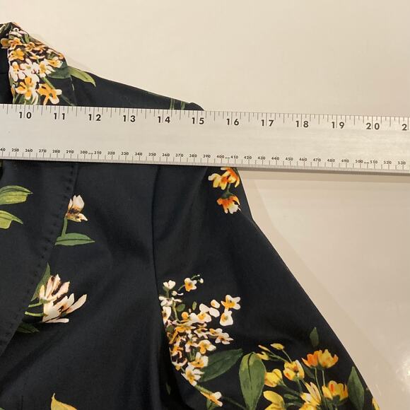 nwot TOMMY HILFIGER Blazer 4 Black Floral Logo-1-Button 1-Vent Cotton-Stretchy - Picture 14 of 16